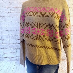 Lucky Brand fair isle crew neck sweater